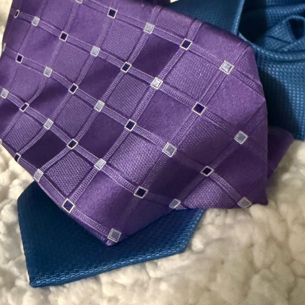 Purple Checkered Men's Tie